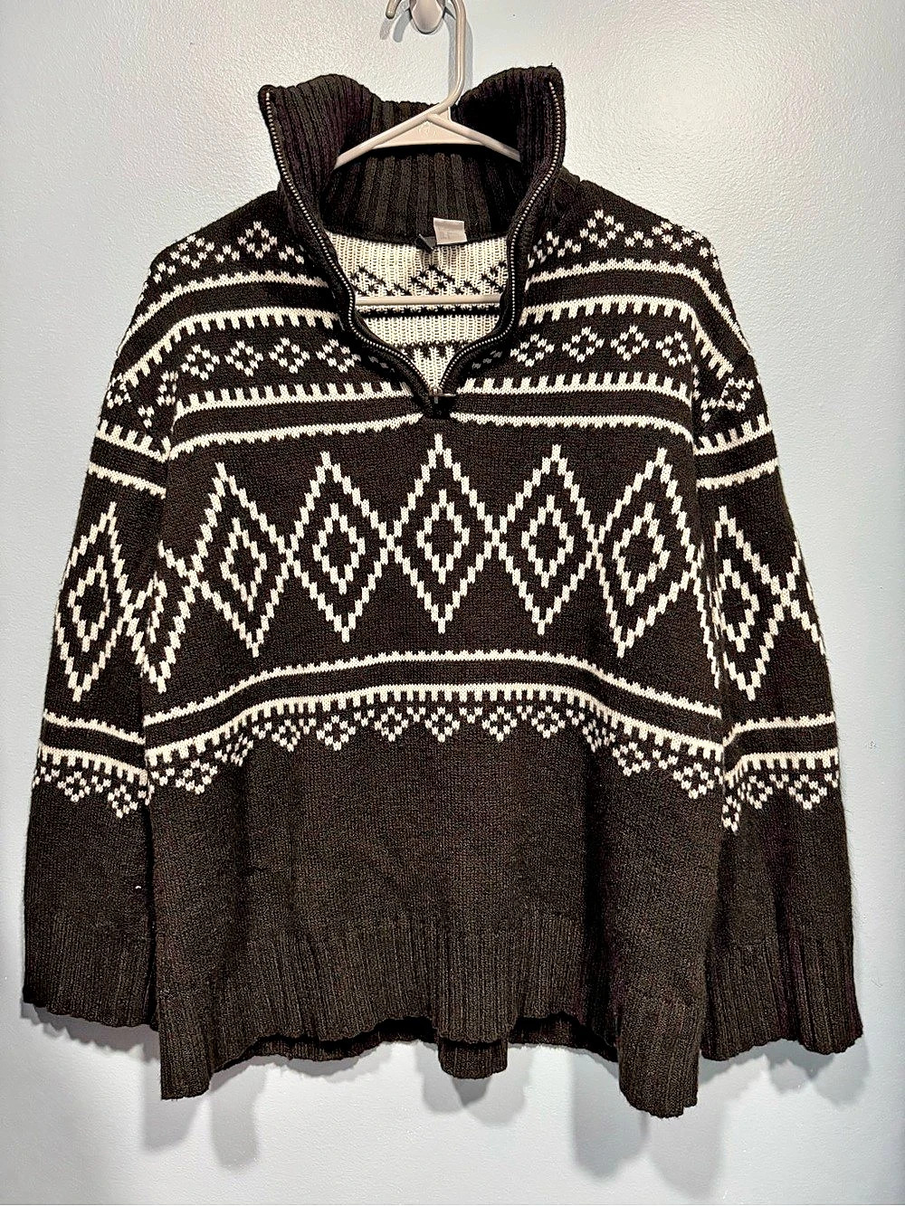 Divided women’s Small Fair Isle Quarter-Zip Sweater Size Small